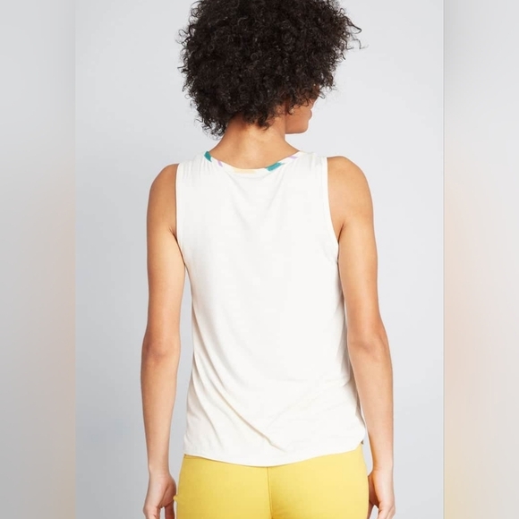 NWT ModCloth Contrast In Action Cream Knit Feminine Summer‎ Tank Top Size XS - Picture 2 of 9